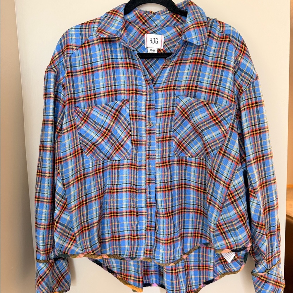 BDG Urban Outfitters Cropped Flannel Button-Down